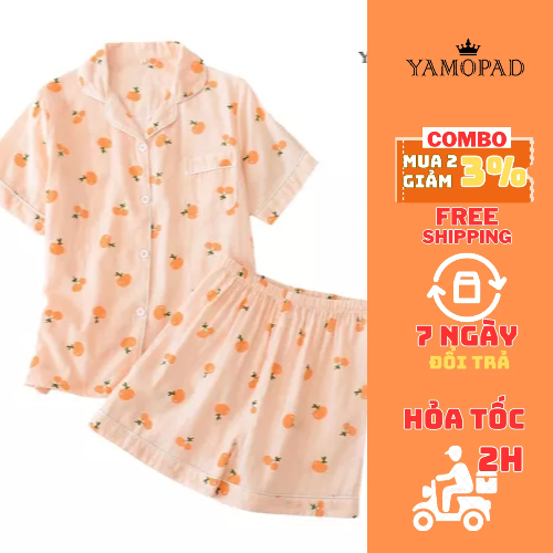 Bộ đồ pijama đùi nữ ngắn lụamango Cao Cấp YAMOPAD, Đồ Bộ Mặc Nhà Cute Dễ Thương, Tiểu Thư