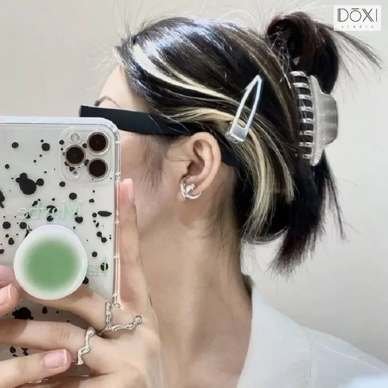 Kẹp tóc kim loại hình gọt nước