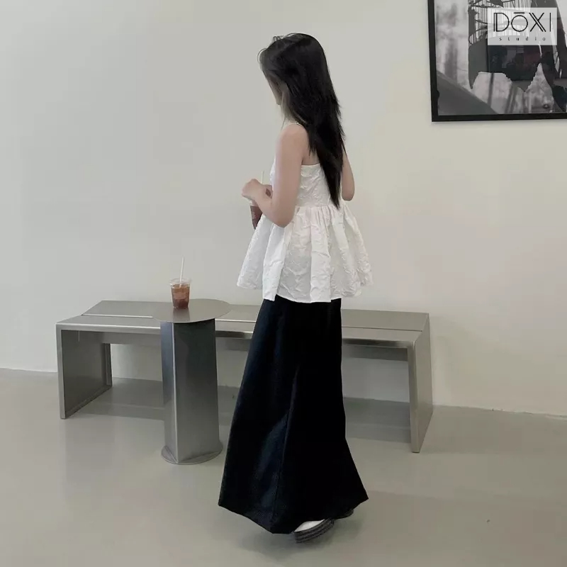 Áo 2 dây nhún eo dáng babydoll họa tiết hoa hướng dương VERA