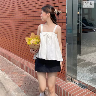 Áo 2 dây ngực thắt nơ nhún bồng Miko