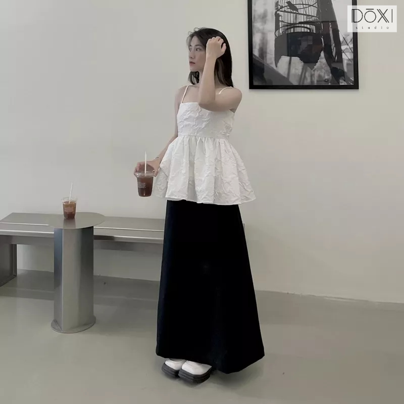 Chân Váy Dáng Dài Xẻ Sau He-Skirt