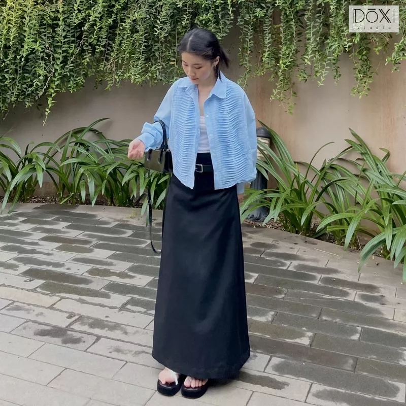Chân Váy Dáng Dài Xẻ Sau He-Skirt