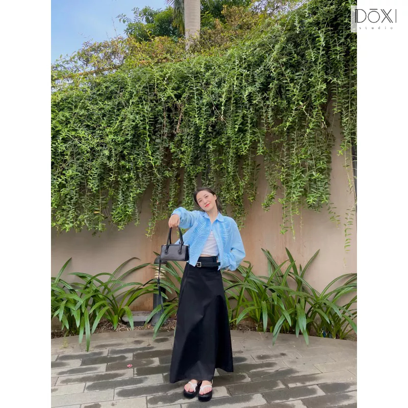 Chân Váy Dáng Dài Xẻ Sau He-Skirt