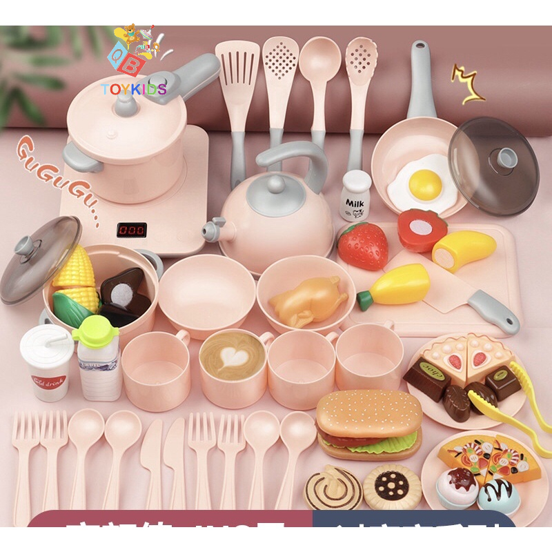Bộ nấu ăn nhà bếp dream kitchen màu hồng cho bé