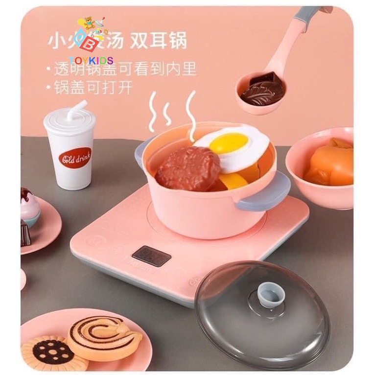 Bộ nấu ăn nhà bếp dream kitchen màu hồng cho bé