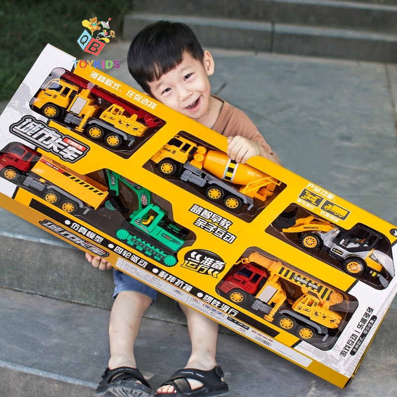 Đồ chơi xe công trình, set 6 xe công trình cỡ lớn,   c ô tô mô hình các loại xe công trình..đồ chơi cho trẻ em
