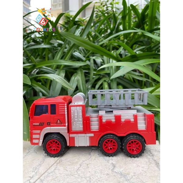 Đồ  chơi xe cứu hoả, set 6 xe cứu hoả cỡ lớn chạy đà cho bé, xe cứu hoả thành phố