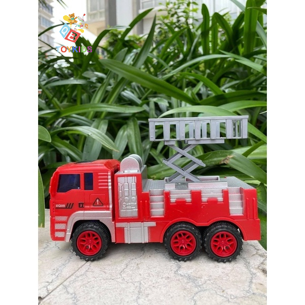 Đồ  chơi xe cứu hoả, set 6 xe cứu hoả cỡ lớn chạy đà cho bé, xe cứu hoả thành phố