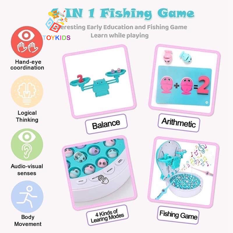 Bộ đồ chơi câu cá toán học cỡ lớn 4in1