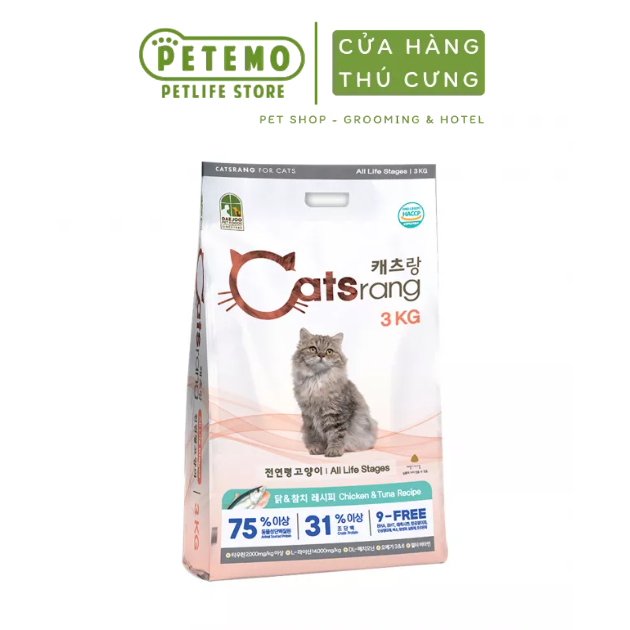 Hạt mèo Catsrang All Life Stage Thức ăn cho mèo từ 3 tháng tuổi 3kg Petemo Pet Shop