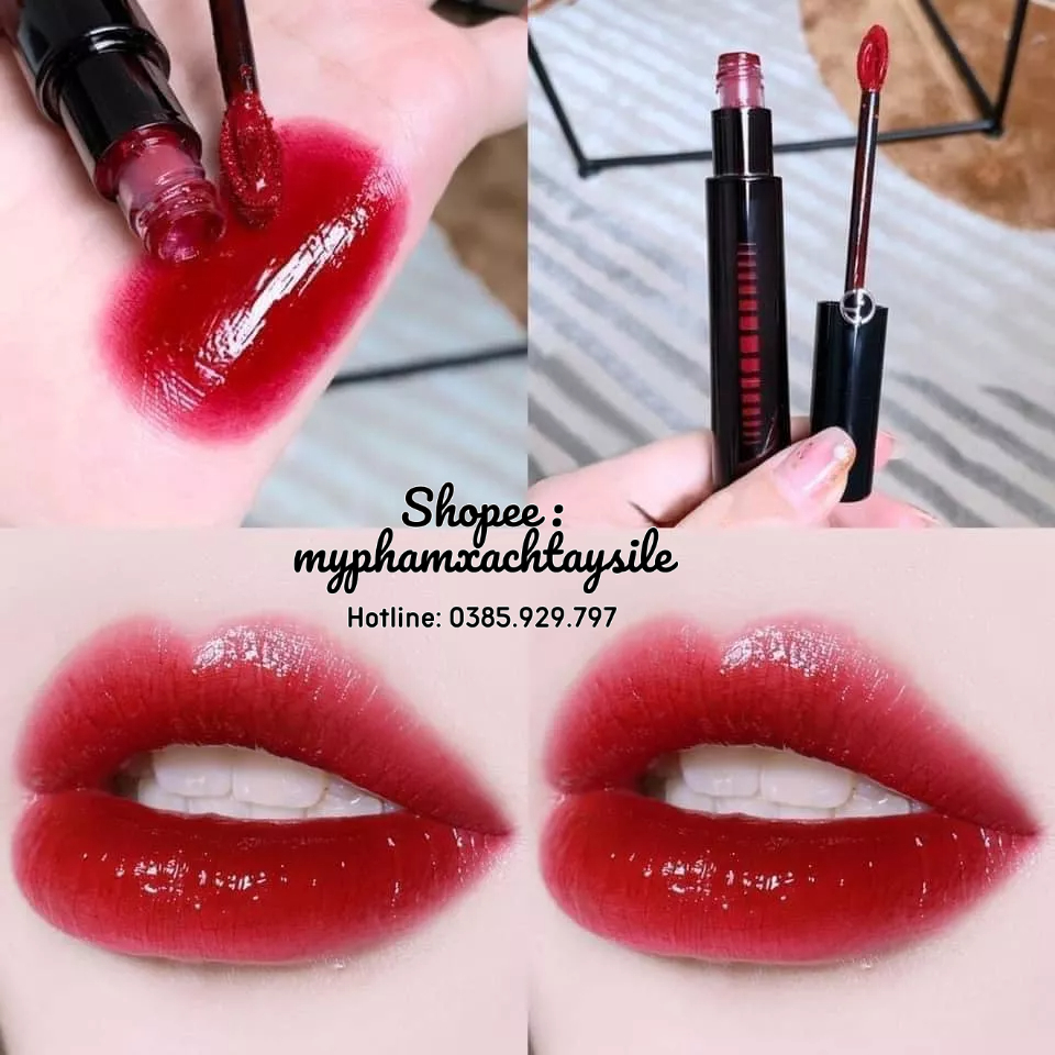 FULLBOX / FULLSIZE - Son Kem Giorgio Armani Ecstasy Mirror 402 - GIO ĐỎ MẬN