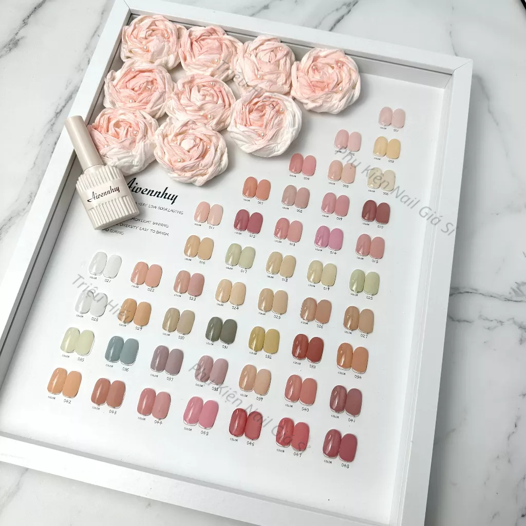 Sét sơn thạch 48 màu Ayvennhuy hoa hồng chai bầu siêu đẹp, tặng kèm bảng màu , chất sơn đặc mượt