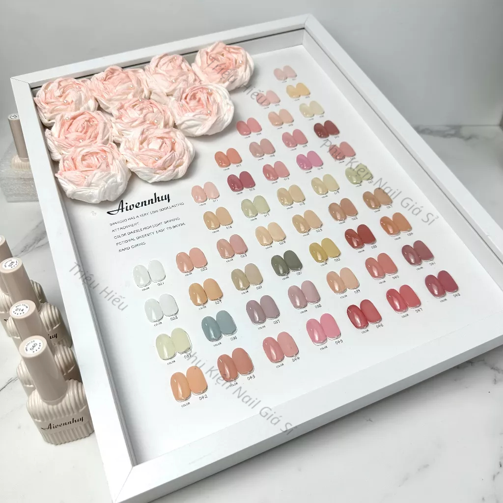 Sét sơn thạch 48 màu Ayvennhuy hoa hồng chai bầu siêu đẹp, tặng kèm bảng màu , chất sơn đặc mượt