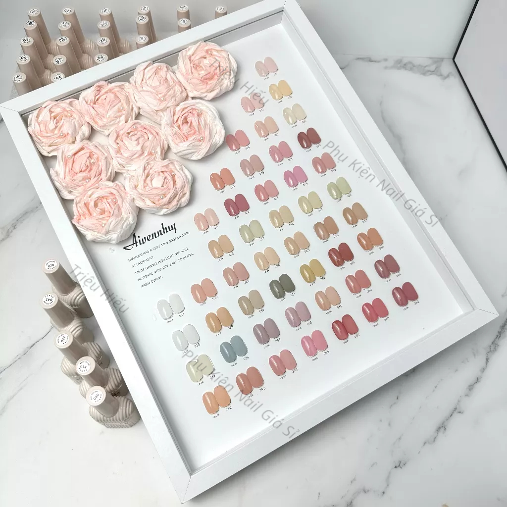 Sét sơn thạch 48 màu Ayvennhuy hoa hồng chai bầu siêu đẹp, tặng kèm bảng màu , chất sơn đặc mượt