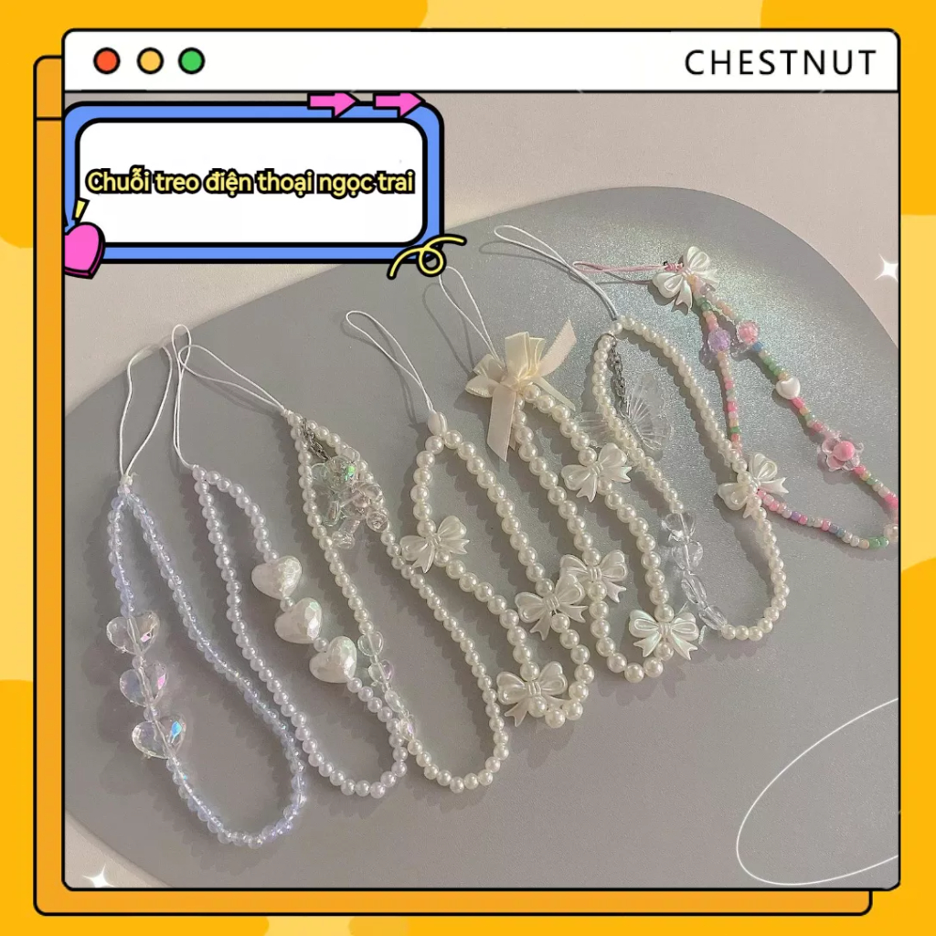 【COD】Dây Đeo Điện Thoại thời trang/ Hình Hoa / Trái Tim Xinh Xắn Chống Rơi Tiện Dụng-CT