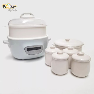  Nồi Nấu Chậm 2.5L Bear SUBE003 Gồm 5 Thố Sứ Và Xửng Hấp
