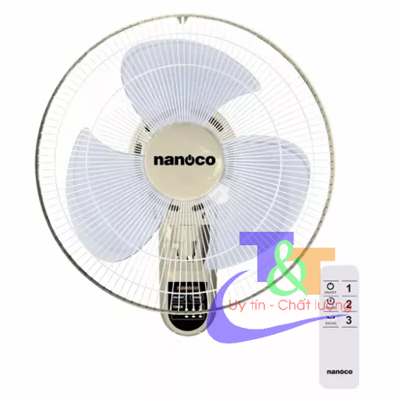 Quạt treo tường có remote Nanoco NWF1612RC-BE