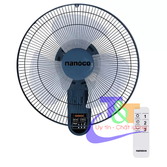Quạt treo tường có remote Nanoco NWF1612RC-BE