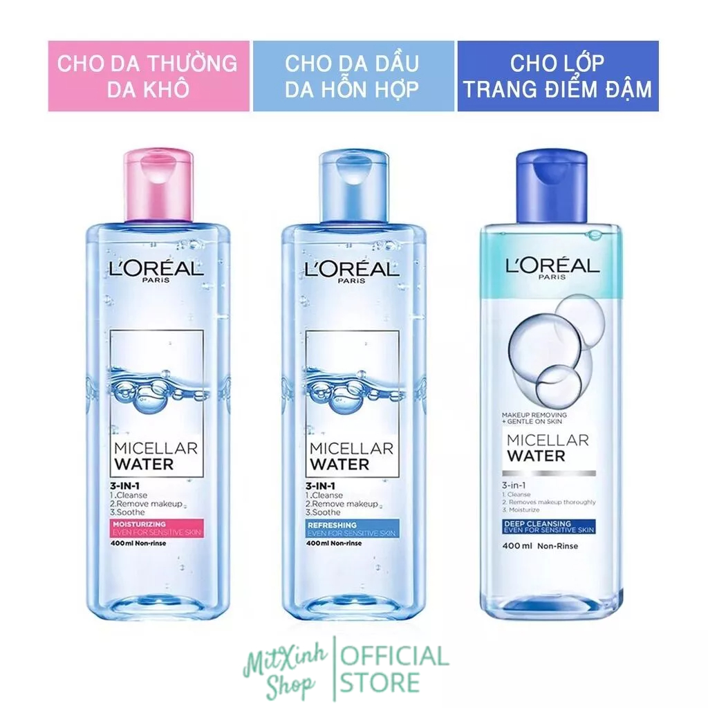 Nước Tẩy Trang Loreal L Oreal 400ml Cho Da Dầu Mụn Và Nhạy Cảm