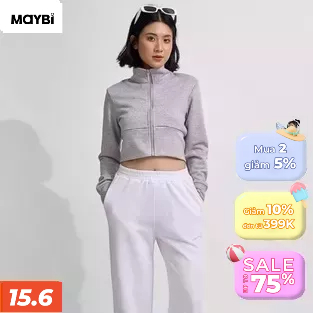 Áo khoác MAYBI croptop ôm thun tay dài