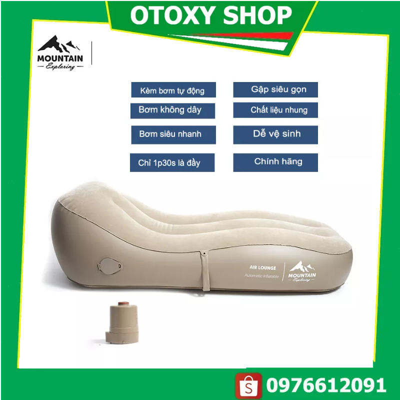 Đệm hơi bơm tự động không dây cao cấp, nệm hơi chất nhung êm mịn - Tặng Kèm Bơm Điện, Ghế hơi siêu nhẹ chịu tải cực tốt