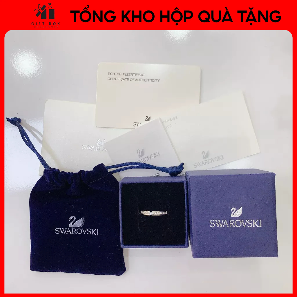 Hộp đựng Nhẫn Swarovski Đầy Đủ Hộp, Túi Xách, Phụ Kiện Đi Kèm - Chuẩn Hãng
