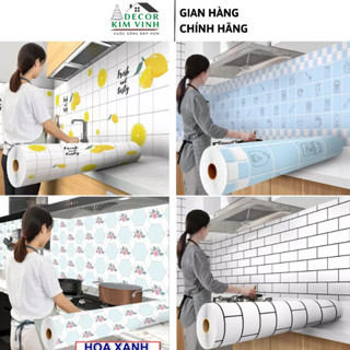 Decal Giấy Dán Bếp Tráng Nhôm Decor Kim Vinh Các Mẫu Hiện Đại Keo Sẵn Khổ Rộng 60cm Cuộn 3m