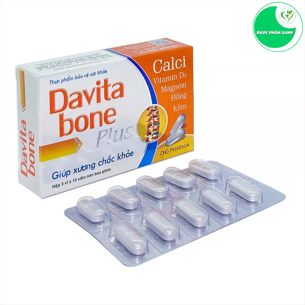 DAVITA BONE PLUS - Bổ Sung Canxi Và Vitamin D Cho Xương Chắc Khỏe (Hộp / 30 Viên) - DHG