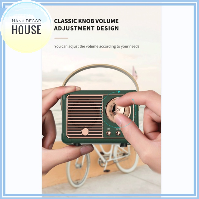 Loa Bluetooth mini cao cấp Zevaret Hm11 Phong Cách Retro hot 2022,phù hợp đi chơi, du lịch