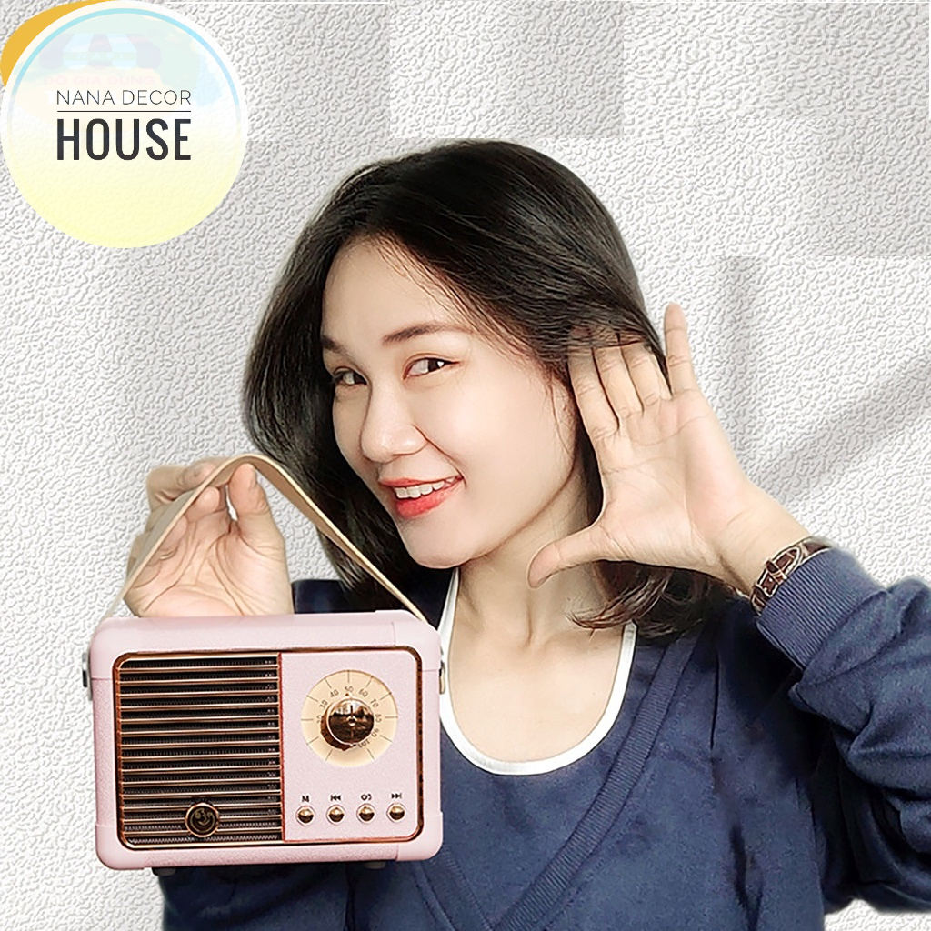 Loa Bluetooth mini cao cấp Zevaret Hm11 Phong Cách Retro hot 2022,phù hợp đi chơi, du lịch