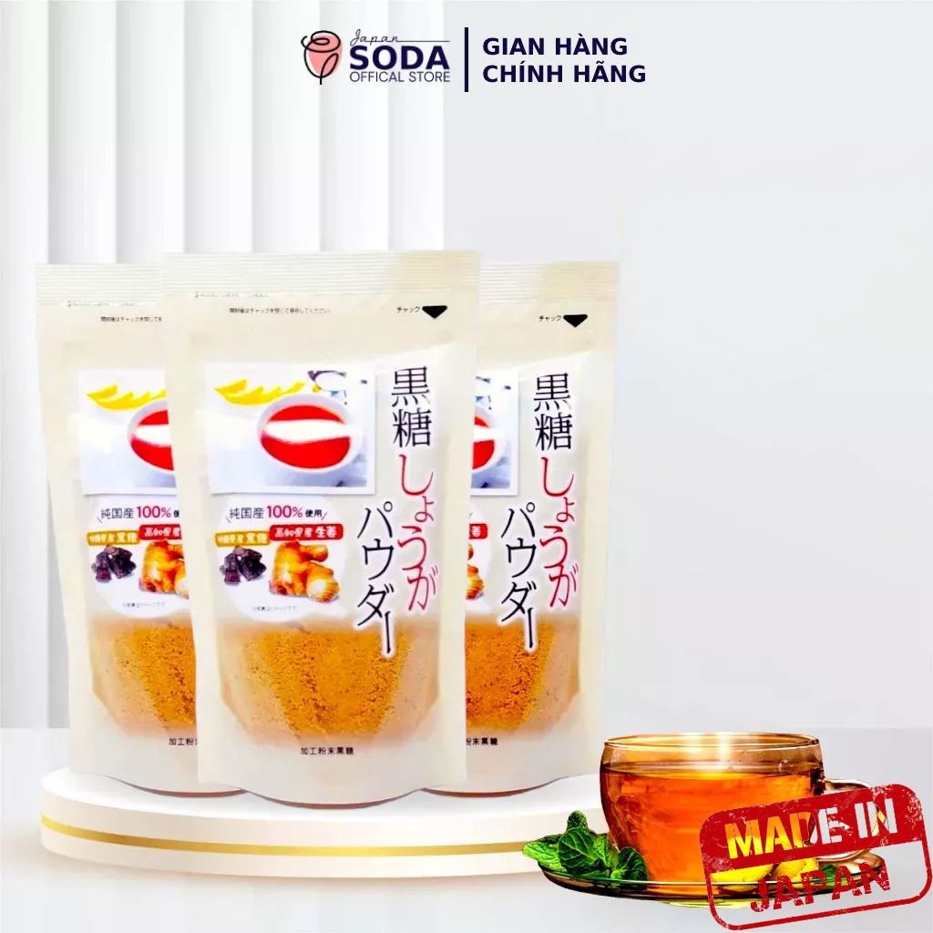 Trà gừng đường đỏ Nhật Bản bột pha cân bằng đường huyết, têu hóa tốt, uống ngon 250g