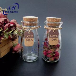 Lọ thủy tinh nút gỗ 100ml dáng cao / lọ thủy tinh trang trí, lọ đựng thực phẩm
