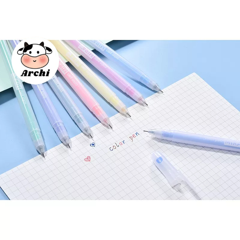 Bút mực gel Mira cute ARCHI, bút viết calligraphy ngòi 0.5mm nhiều màu dễ thương