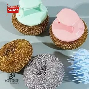 Cọ Xoong Nồi Búi Sắt Không Rỉ Siêu Bền Có Tay Cầm Tiện Lợi