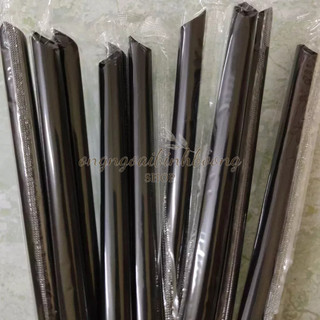 Ống hút phi 8, phi 12 đen có màng bọc - bịch 100 ống