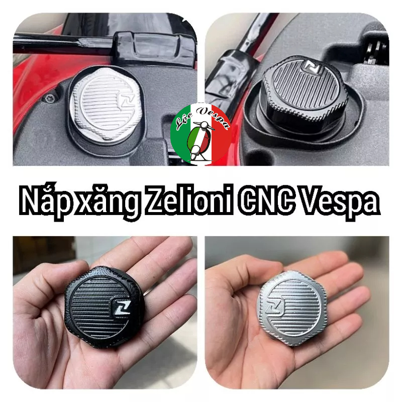 Nắp xăng Zelioni CNC cá tính cho Vespa