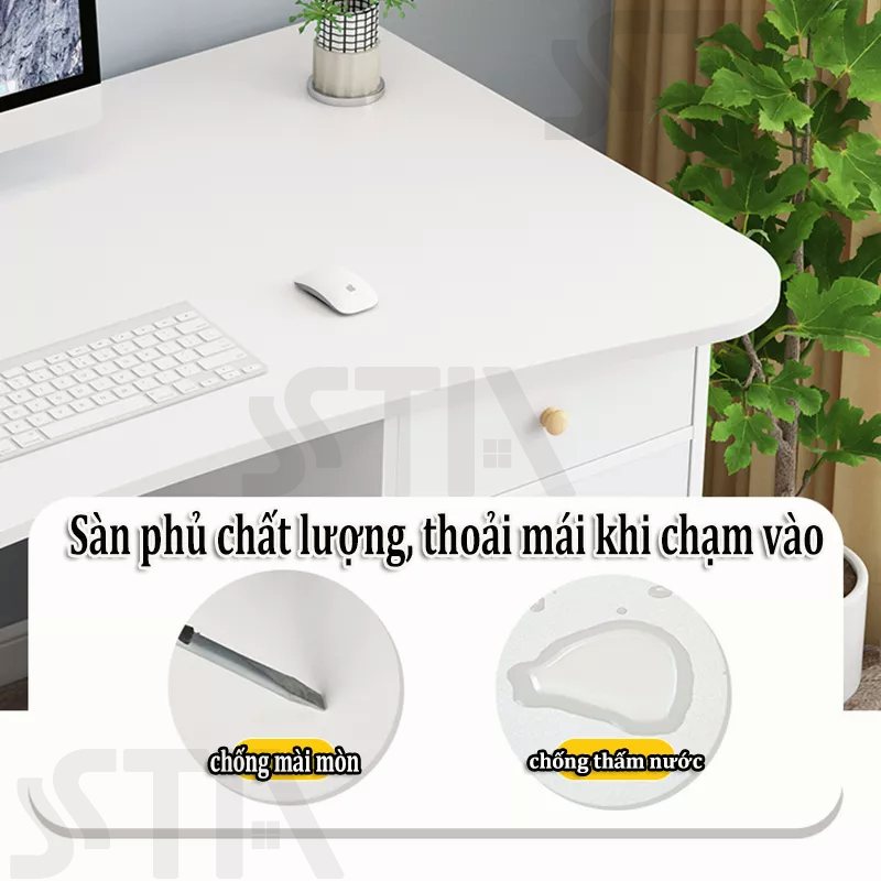 STA- Bàn Máy Tính Bằng Gỗ Có Ngăn Kéo Để 140/120CM