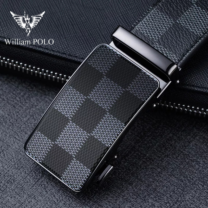 Thắt Lưng Nam Da Bò Thật 100% Cao Cấp Hàng Hiệu WilliamPOLO, Dây Nịt Nam Cao Cấp WP796 Hộp Gỗ Làm Quà Tặng, Quà Biếu