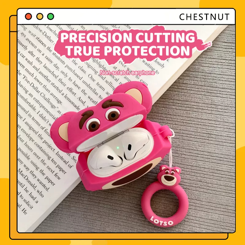 COD❤️Ốp tai nghe airpods Gấu Dâu 3D Silicone Cho ốp airpods 1 2 3 Pro-CT