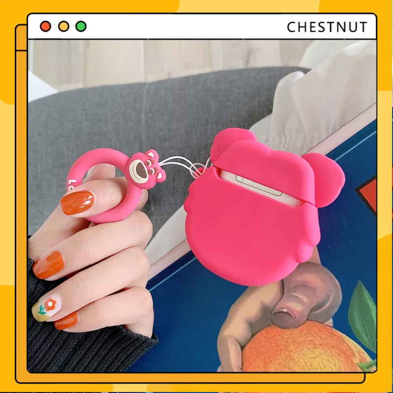 COD❤️Ốp tai nghe airpods Gấu Dâu 3D Silicone Cho ốp airpods 1 2 3 Pro-CT