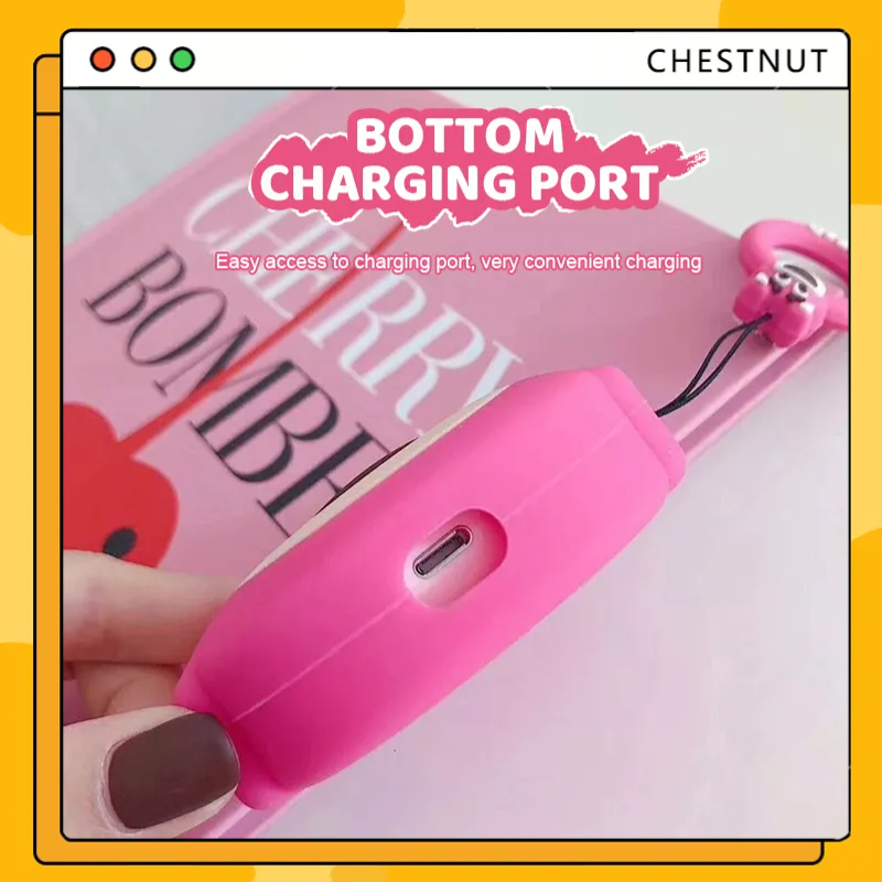 COD❤️Ốp tai nghe airpods Gấu Dâu 3D Silicone Cho ốp airpods 1 2 3 Pro-CT