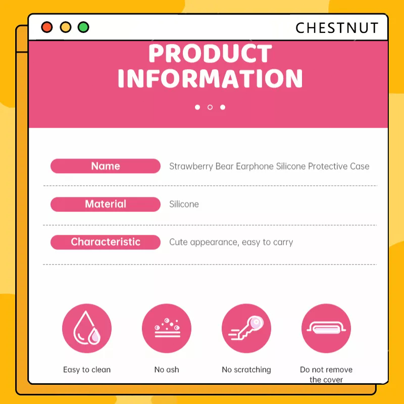 COD❤️Ốp tai nghe airpods Gấu Dâu 3D Silicone Cho ốp airpods 1 2 3 Pro-CT