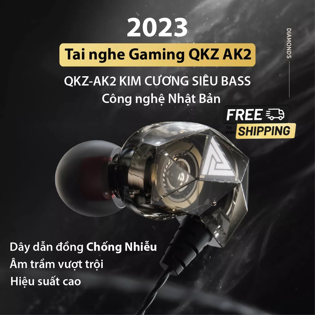 Tai Nghe Phone Nghe Nhạc Chơi Game QKZ AK2 Pro 2023 Mới Nhất Âm Thanh Super Bass - Mới 100% CBX