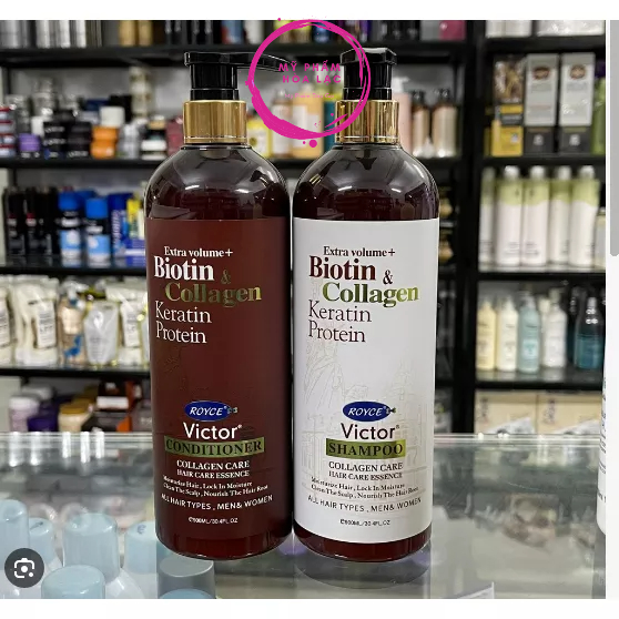 Dầu Gội Đầu Victor Collagen Phục Hồi Tóc Xả Siêu Mượt Lưu Hương 900ml