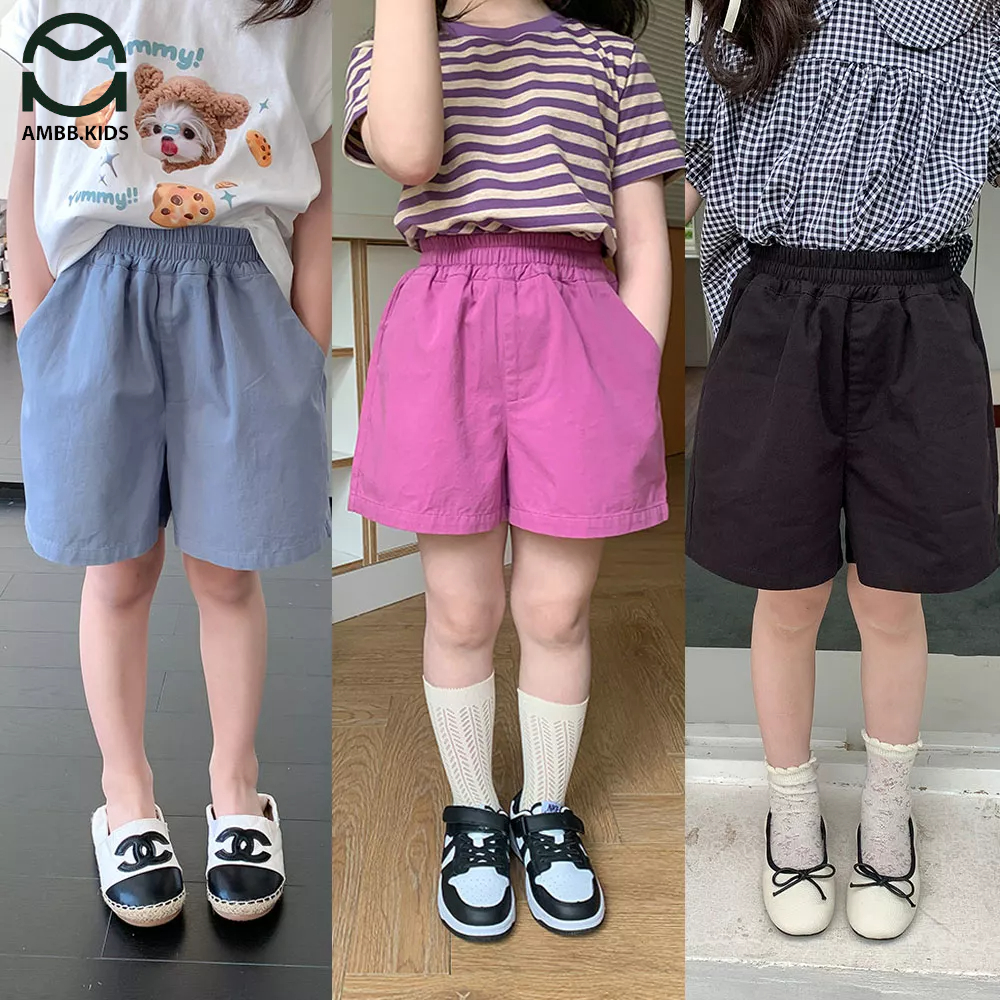 Quần short cho bé gái/ trai AMBBKIDS quần đùi mùa hè vải cotton cao cấp mềm mịn, co giãn thoải mái