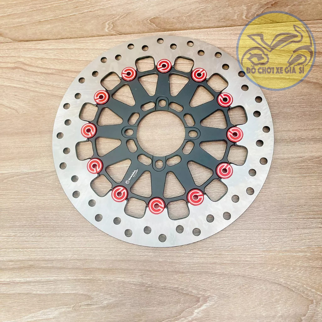 Đĩa Thắng BB V2 265mm Khen Inox 4 lỗ thông dụng các dòng xe máy màu đen, vàng, xám