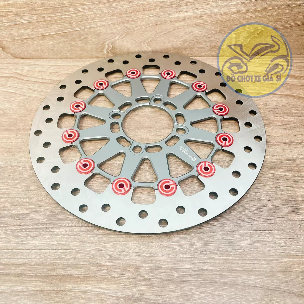 Đĩa Thắng BB V2 265mm Khen Inox 4 lỗ thông dụng các dòng xe máy màu đen, vàng, xám