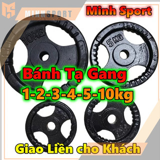 Bánh tạ gang 5kg - tạ miếng gang 5kg - sẵn kho giao liền