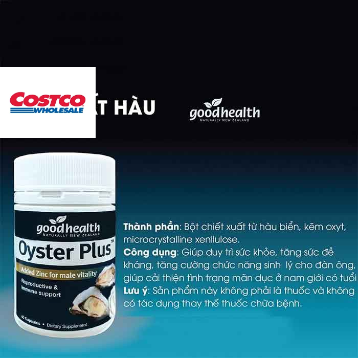 Oyster Plus Zinc Goodhealth hỗ trợ sinh lý nam chai 60 viên date 2025