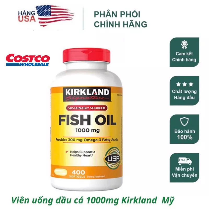 Viên Fish Oil Kirkland chai 400 viên